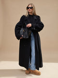 Long Women's Trench Coat with Belted Waist and Relaxed Fit - 1 - Stylewhipped