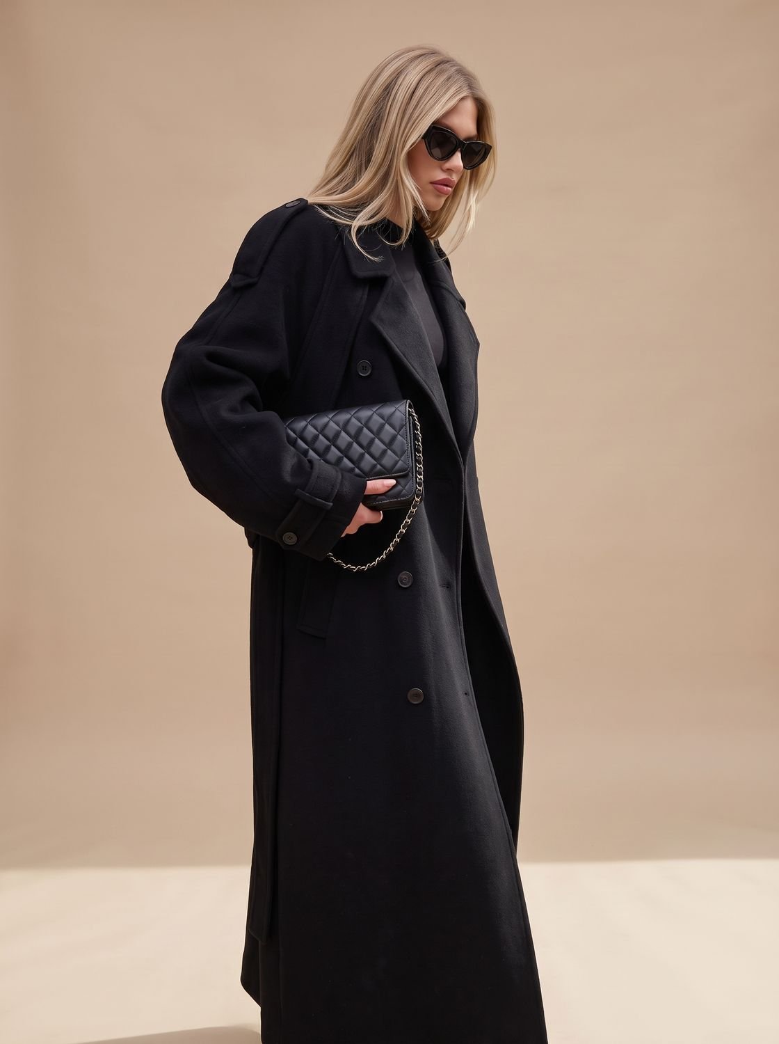 Long Women's Trench Coat with Belted Waist and Relaxed Fit - 2 - Stylewhipped