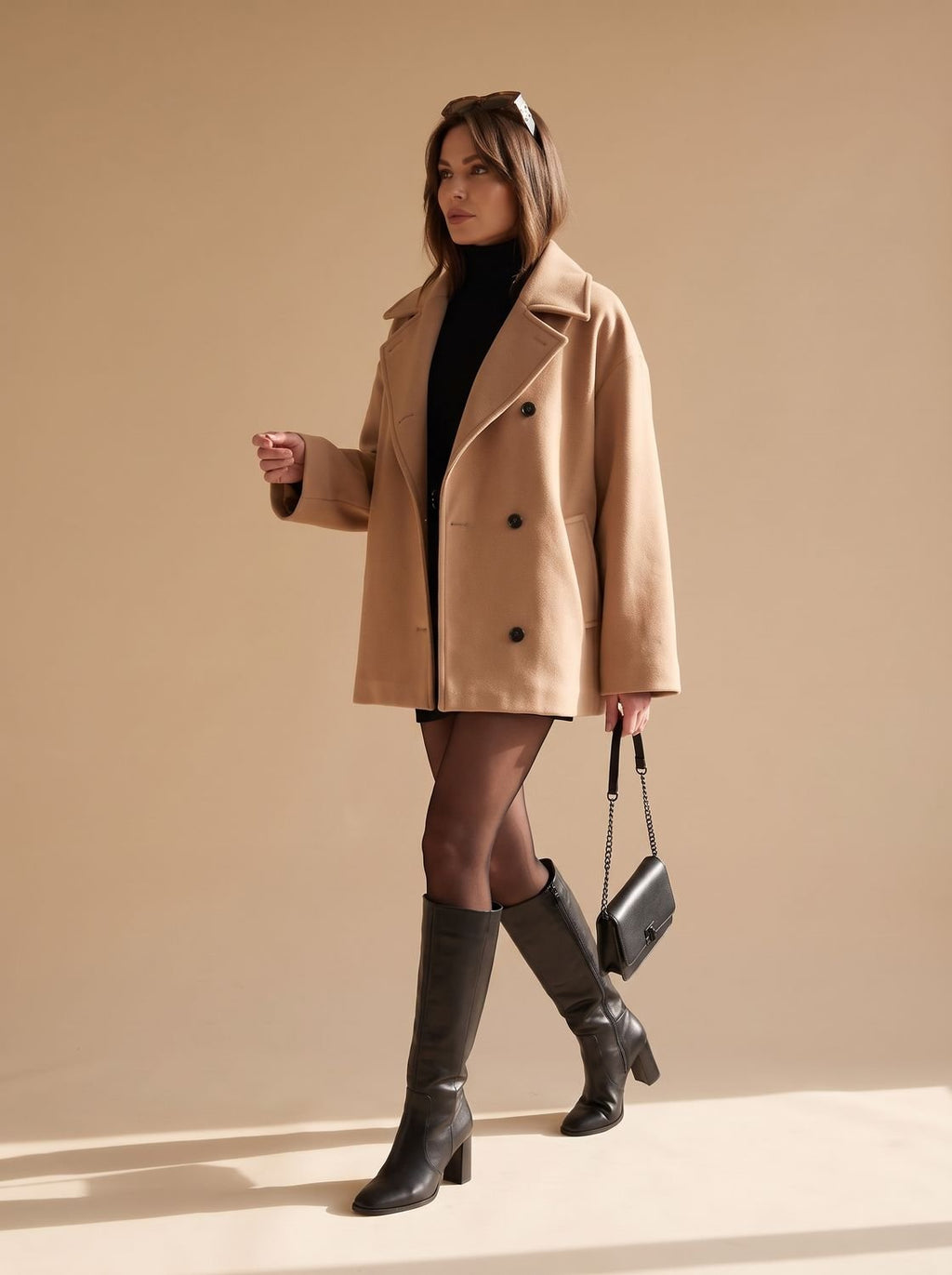 Oversized Women's Coat with Chic Double-Breasted Design - 3 - Stylewhipped