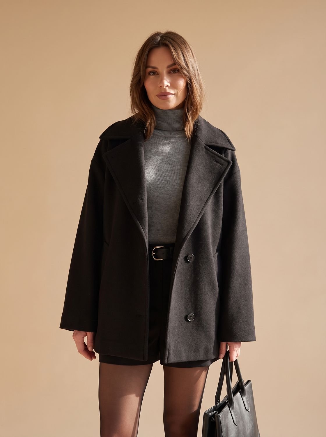 Oversized Women's Coat with Chic Double-Breasted Design - 5 - Stylewhipped