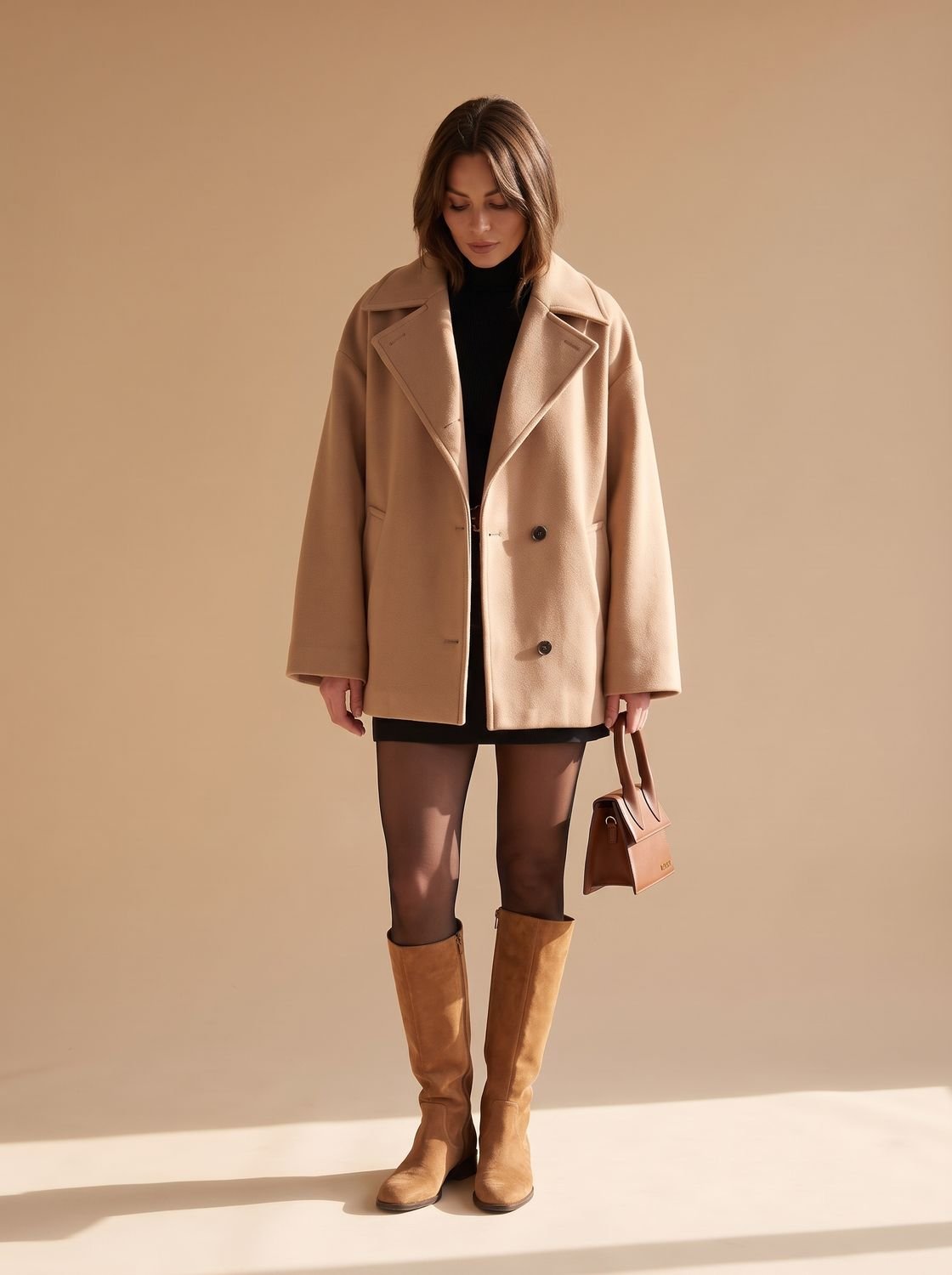 Oversized Women's Coat with Chic Double-Breasted Design - 7 - Stylewhipped
