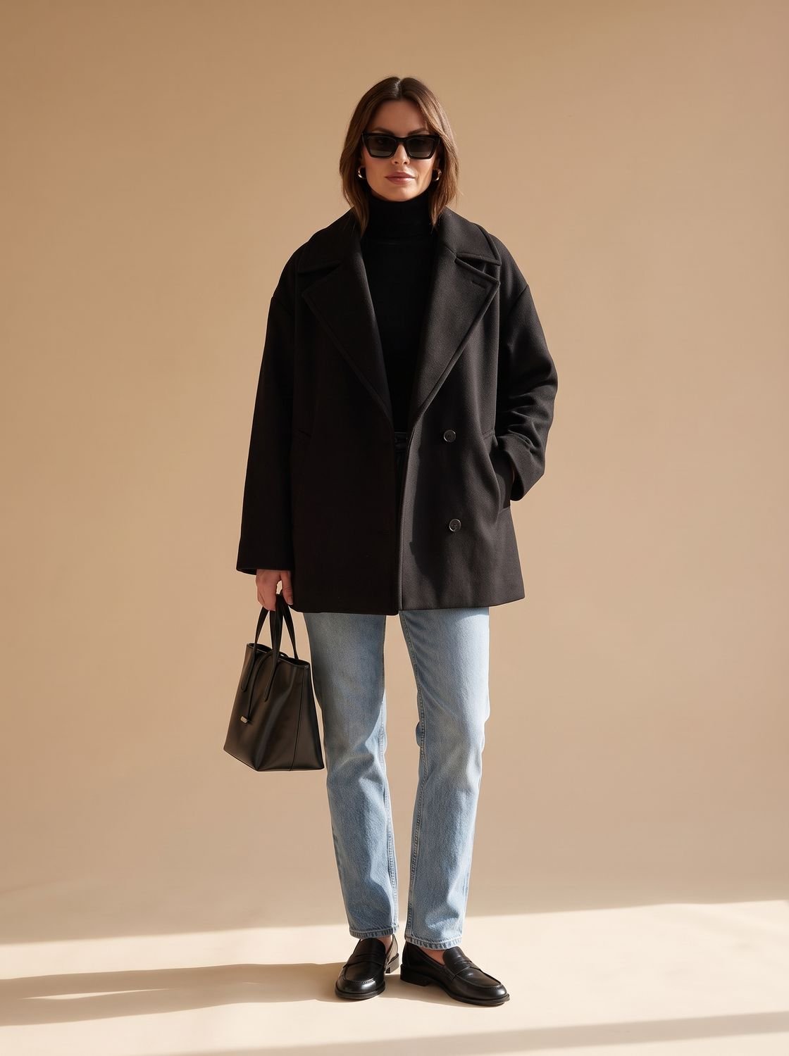 Oversized Women's Coat with Chic Double-Breasted Design - 10 - Stylewhipped