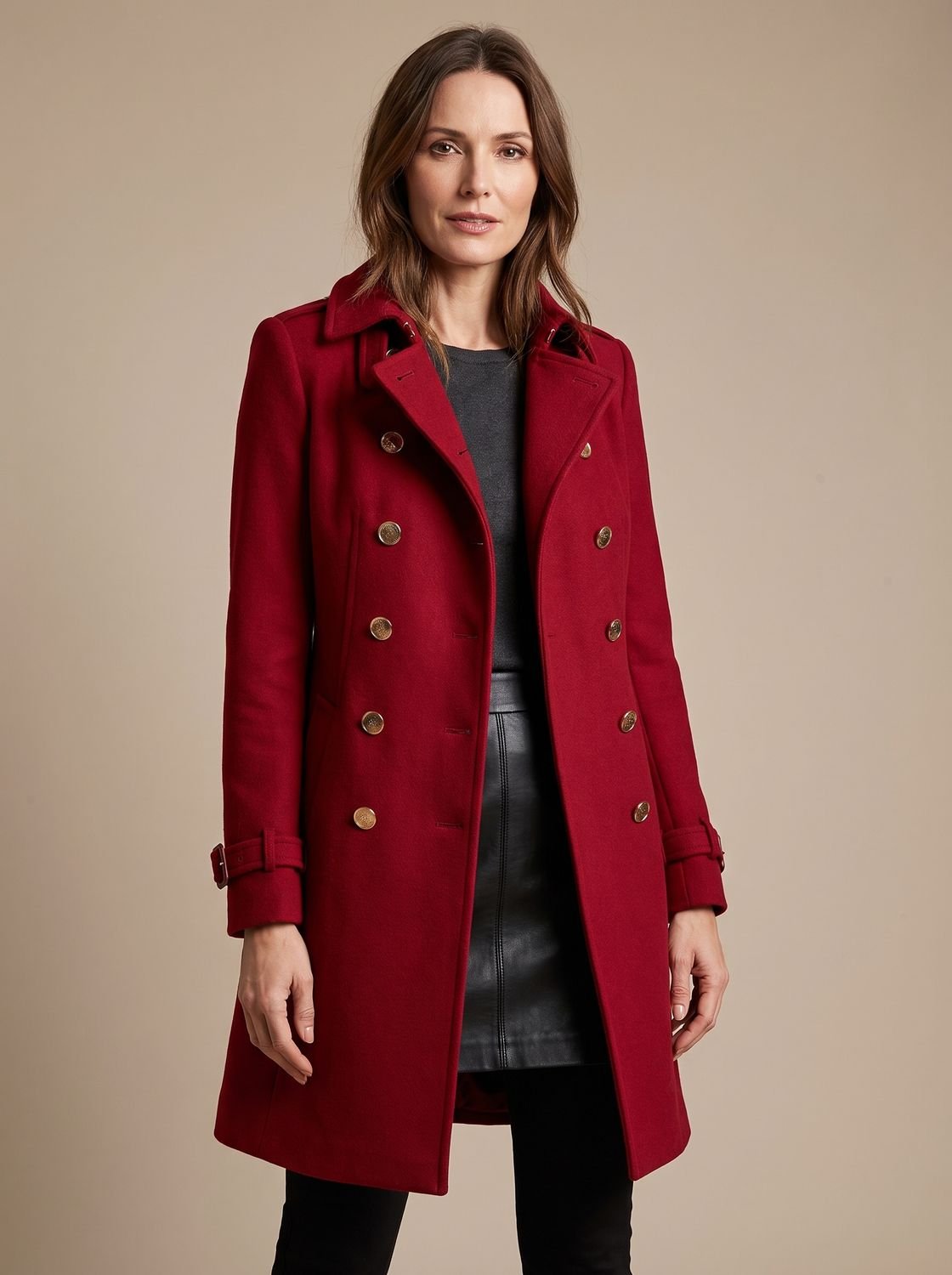 Double-Breasted Women's Coat with Tailored Fit and Stylish Buttons - 1 - Stylewhipped