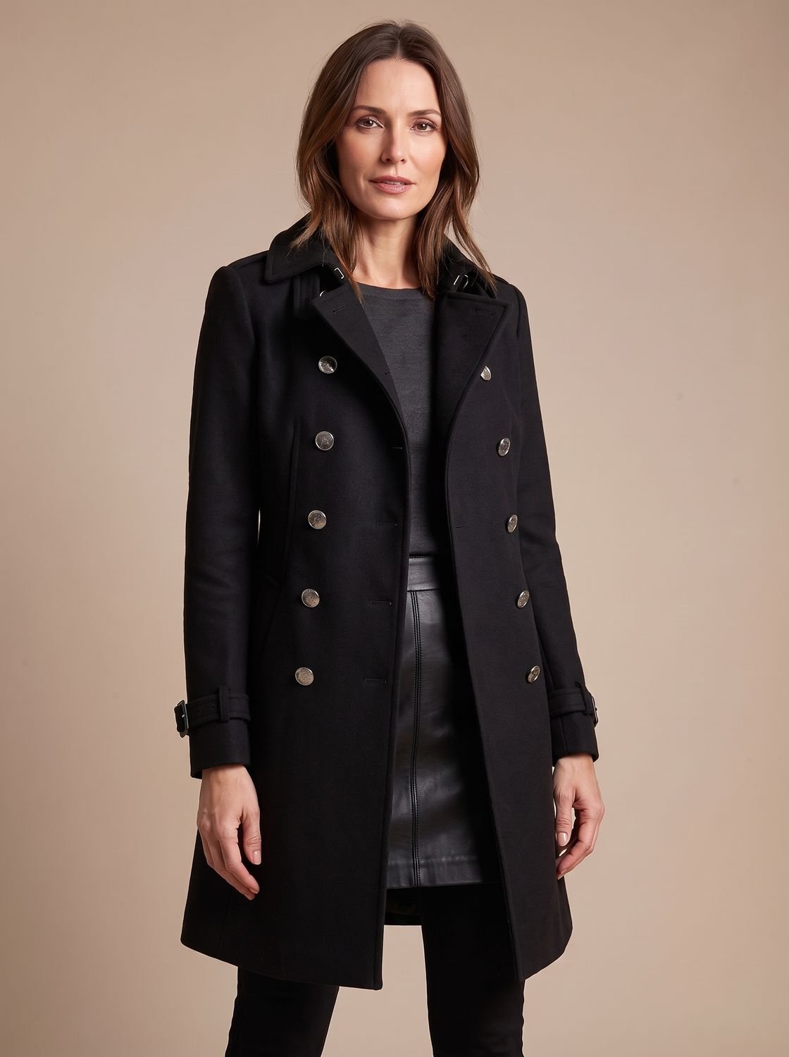 Double-Breasted Women's Coat with Tailored Fit and Stylish Buttons - 2 - Stylewhipped