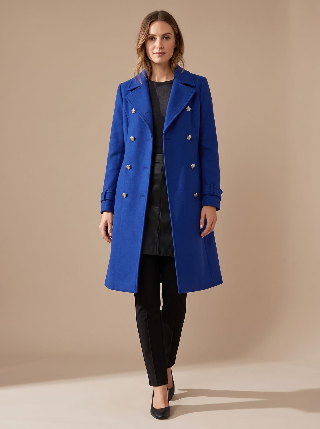Double-Breasted Women's Coat with Tailored Fit and Stylish Buttons - 3 - Stylewhipped