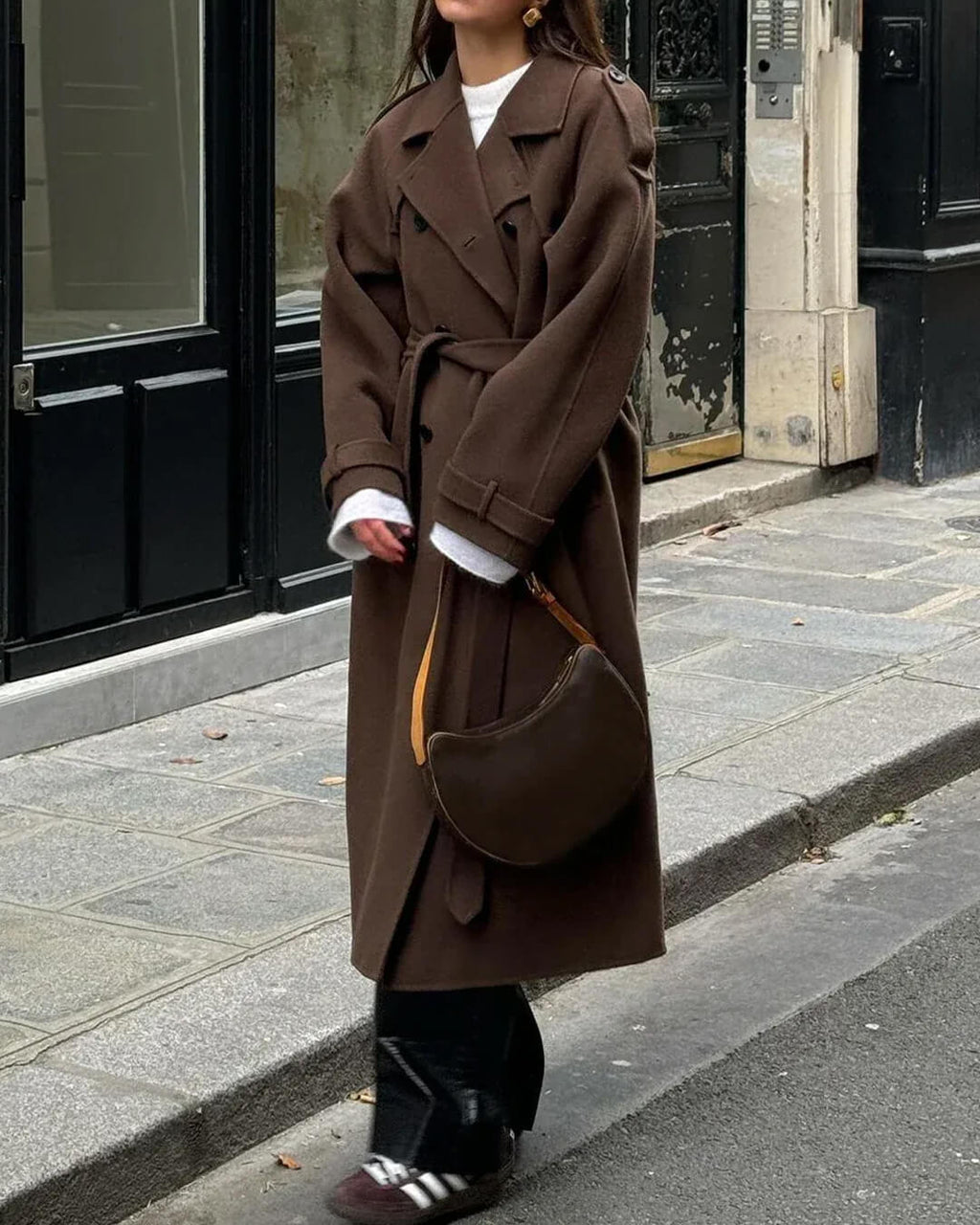 Trench Coat Women's Oversized Fit with Belted Waist - 3 - Stylewhipped