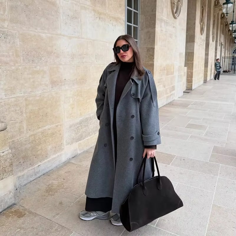 Trench Coat Women's Oversized Fit with Belted Waist - 9 - Stylewhipped