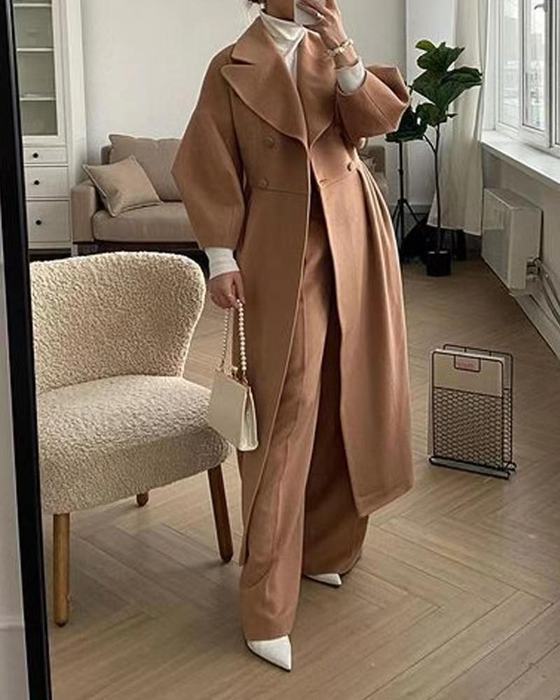Long Women's Trench Coat with Statement Sleeves and Elegant Cut - 5 - Stylewhipped