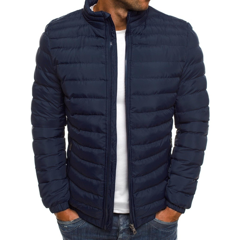 Men's Padded Jacket - Slim Fit - High Collar - Ideal for Layering - 3 - Stylewhipped