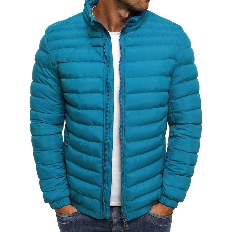 Men's Padded Jacket - Slim Fit - High Collar - Ideal for Layering - 5 - Stylewhipped