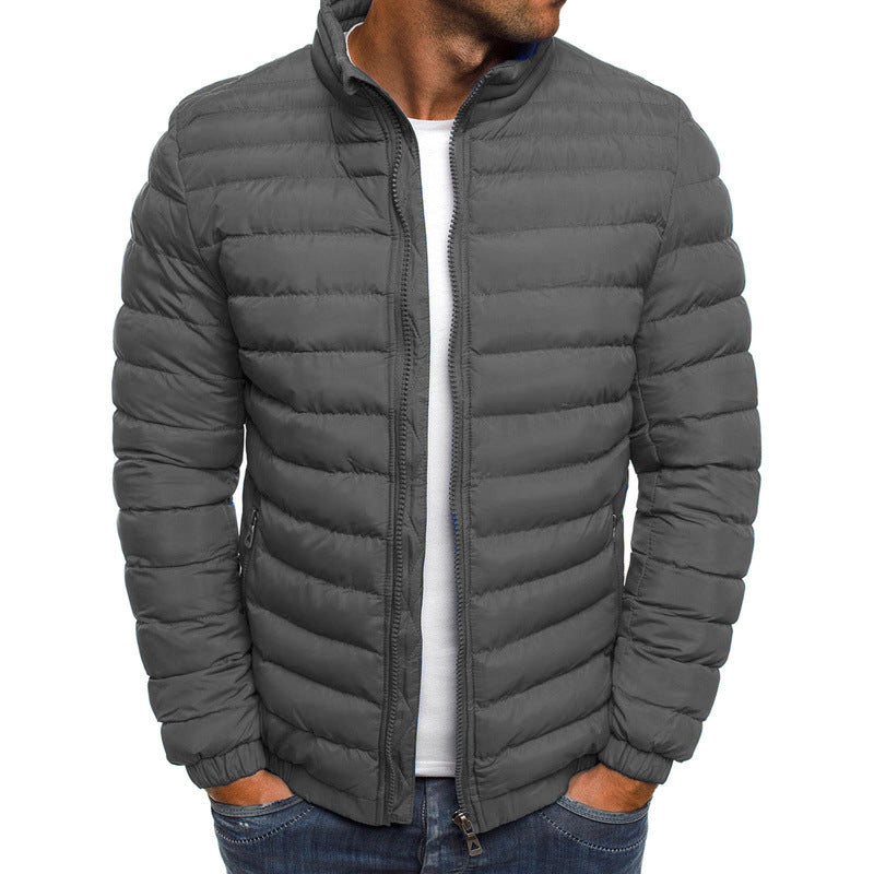 Men's Padded Jacket - Slim Fit - High Collar - Ideal for Layering - 6 - Stylewhipped