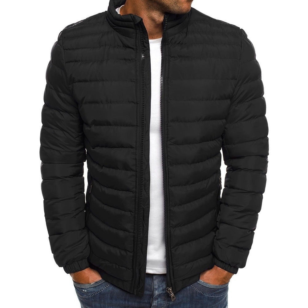 Men's Padded Jacket - Slim Fit - High Collar - Ideal for Layering - 10 - Stylewhipped