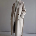 Longline Coat Women's Relaxed Fit with Tie Waist - 1 - Stylewhipped