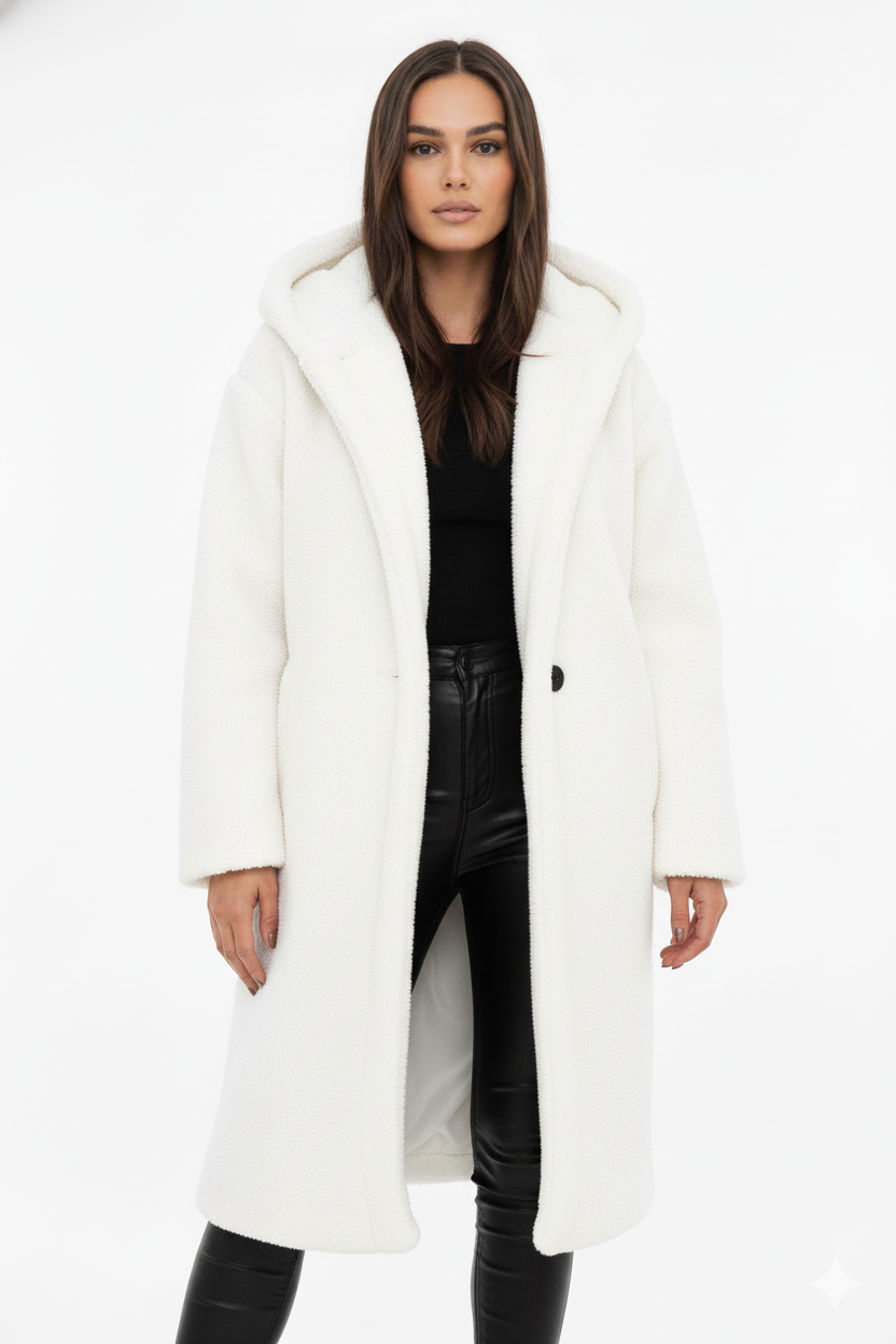 Hooded Women's Oversized Coat in Olive Green with Relaxed Fit - 4 - Stylewhipped
