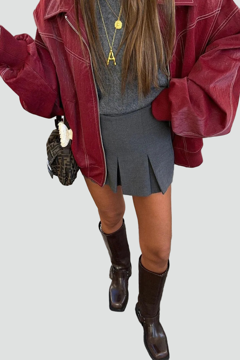 Oversized Women's Jacket with Statement Sleeves and Zip Closure - 3 - Stylewhipped