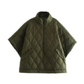 Quilted Jacket Women's Relaxed Fit with High Neck and Short Sleeves - 6 - Stylewhipped