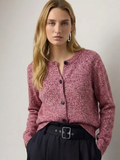 Women's Cardigan in Pink and Blue with Button Detail - 1 - Stylewhipped