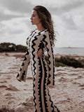 Maxi Dress Women's Fitted Silhouette with Statement Cut-Outs - 1 - Stylewhipped