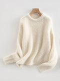 Casual Women's Pullover with Round Neckline and Relaxed Fit - 1 - Stylewhipped
