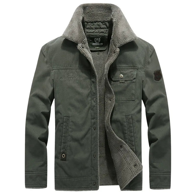 Men's Jacket with Classic Collar and Functional Pockets - 6 - Stylewhipped