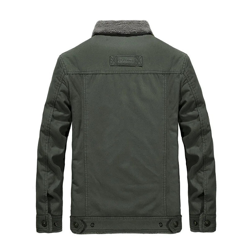 Men's Jacket with Classic Collar and Functional Pockets - 7 - Stylewhipped