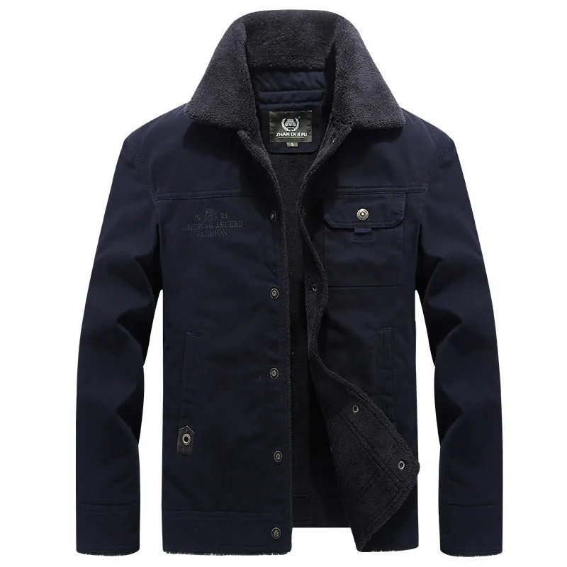 Men's Jacket with Classic Collar and Functional Pockets - 8 - Stylewhipped
