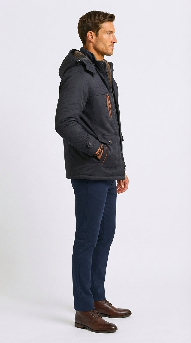 Men's Jacket with Versatile Hood and Functional Pockets - 2 - Stylewhipped