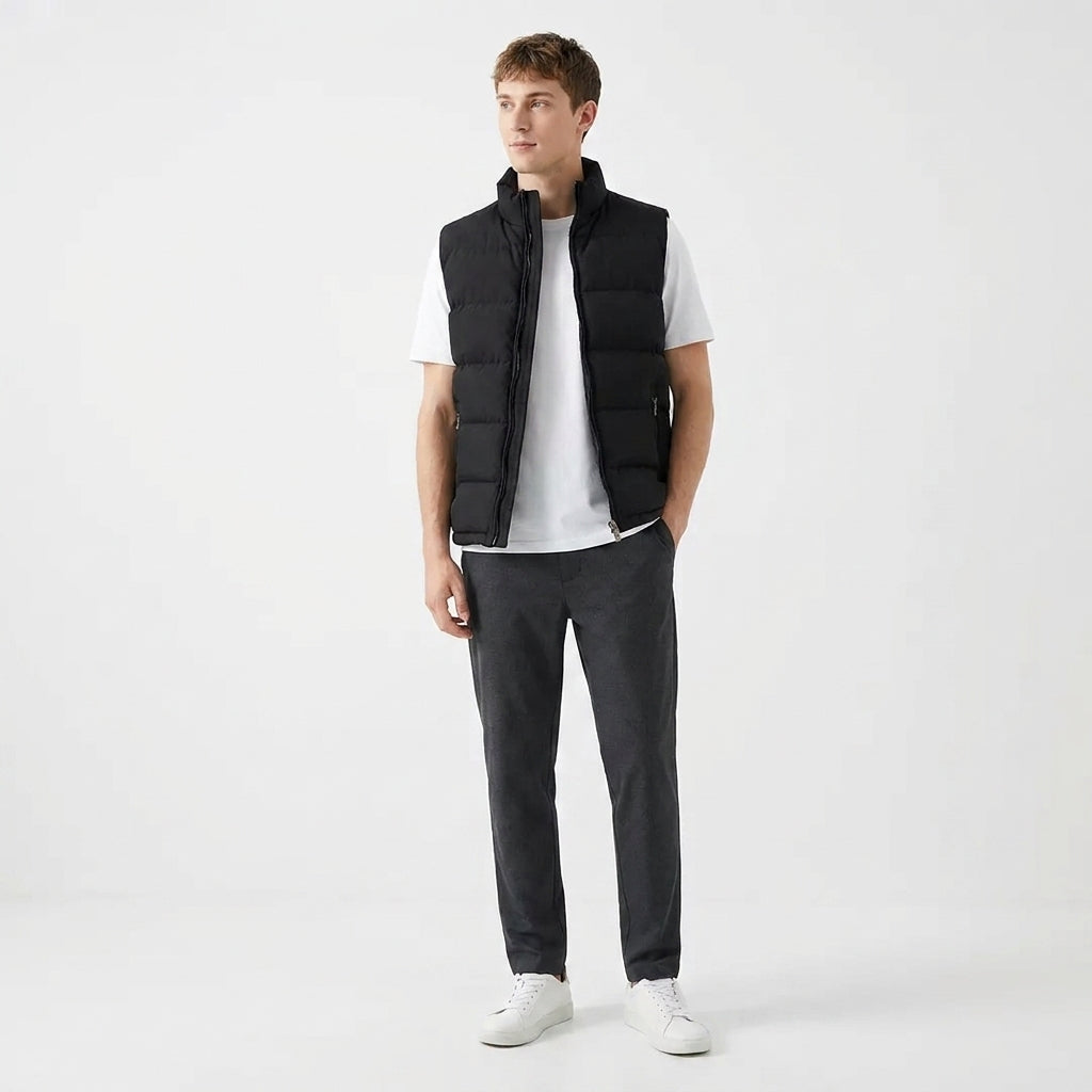 Men's Gilet Vest - Casual Fit with Elevated Collar - 2 - Stylewhipped