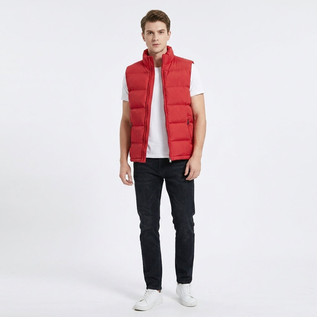 Men's Gilet Vest - Casual Fit with Elevated Collar - 4 - Stylewhipped