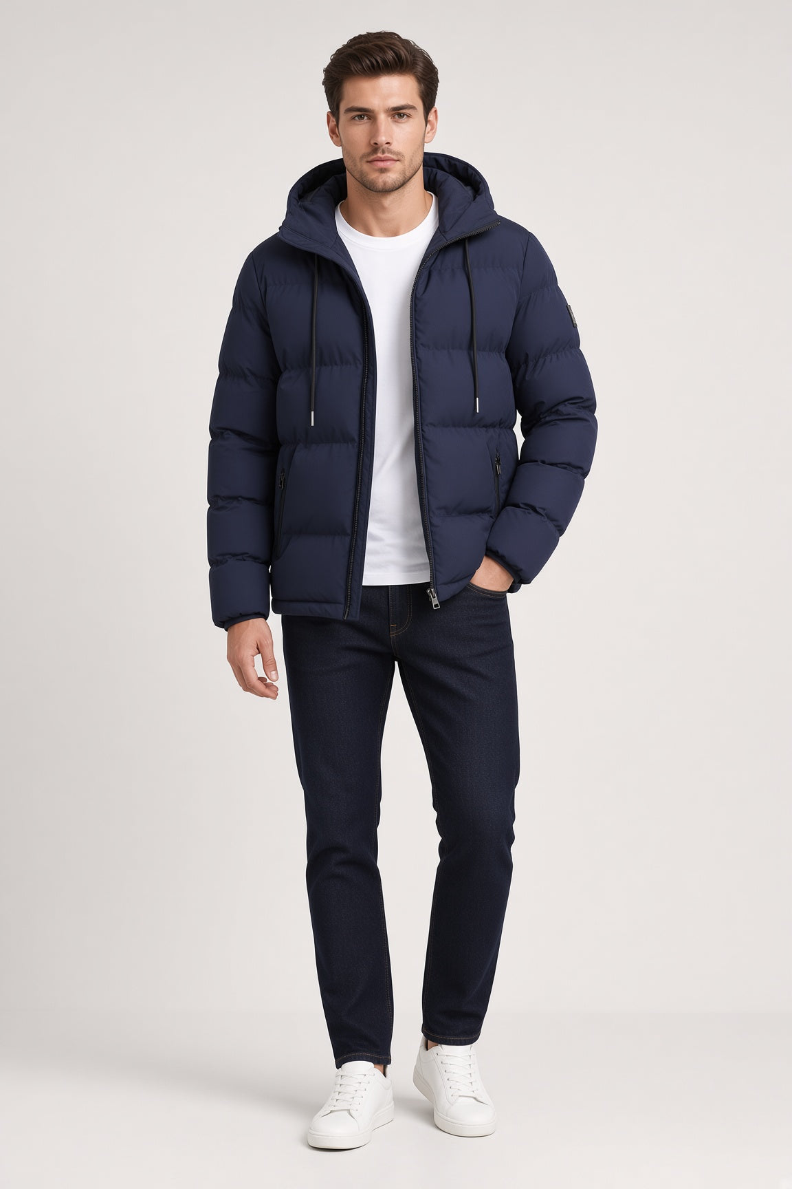 Men's Winter Jacket with Hood and Padded Design - 4 - Stylewhipped