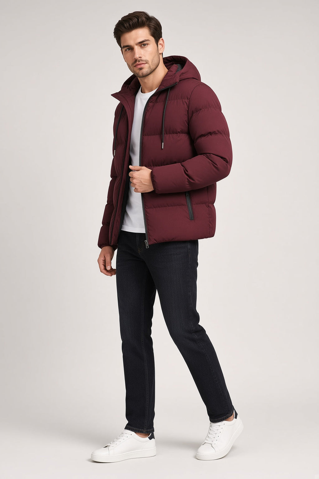 Men's Winter Jacket with Hood and Padded Design - 5 - Stylewhipped