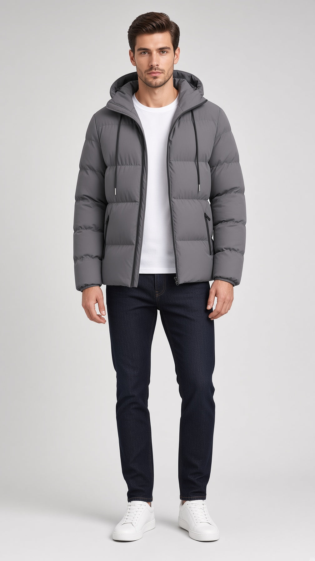 Men's Winter Jacket with Hood and Padded Design - 6 - Stylewhipped