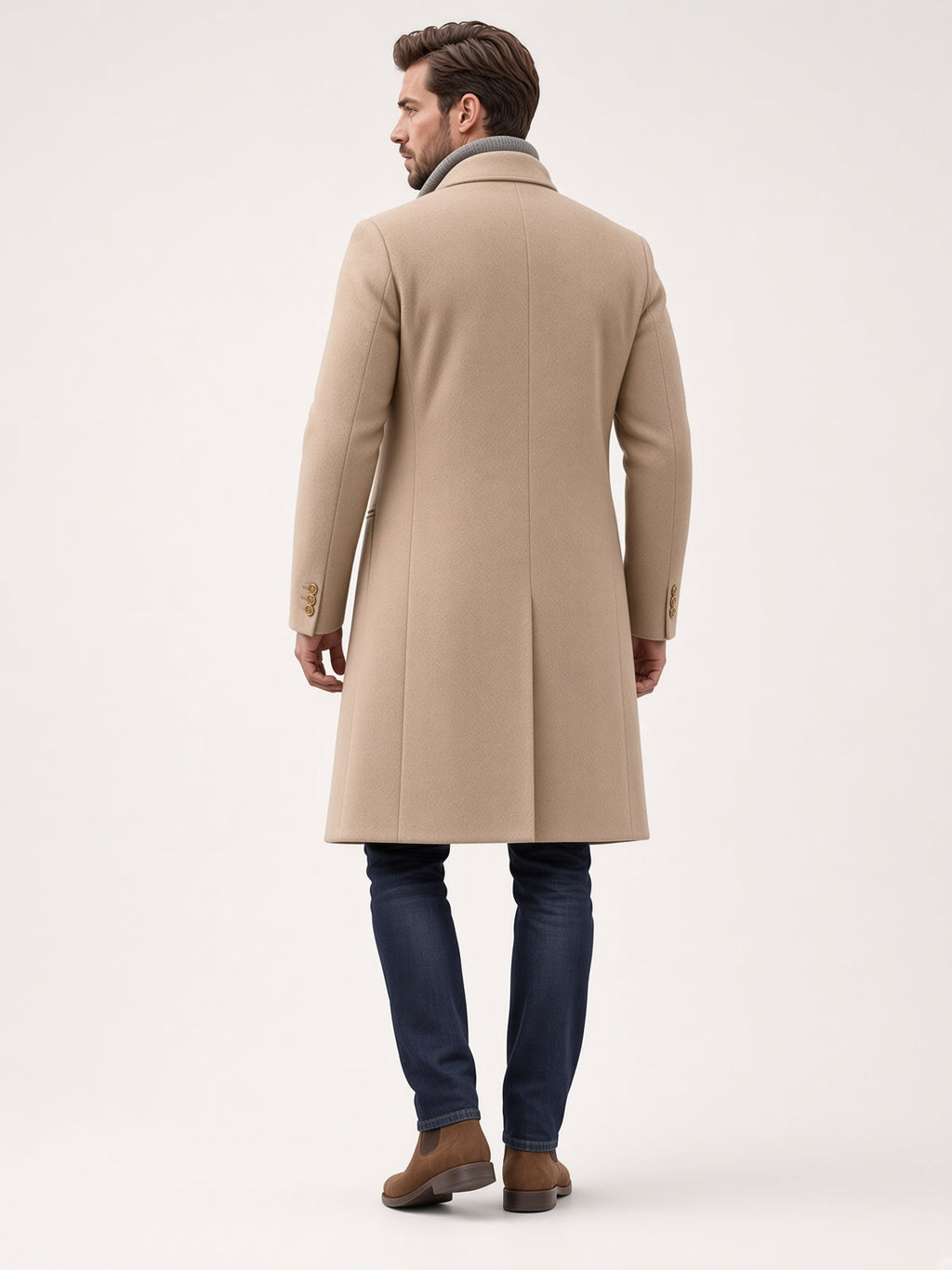 Men's Long Coat with Tailored Fit and Stylish Design - 3 - Stylewhipped