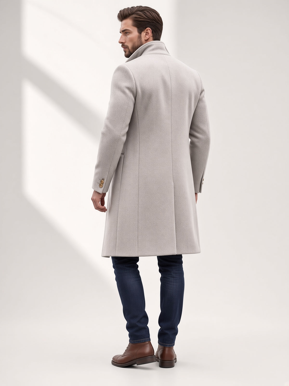 Men's Long Coat with Tailored Fit and Stylish Design - 6 - Stylewhipped
