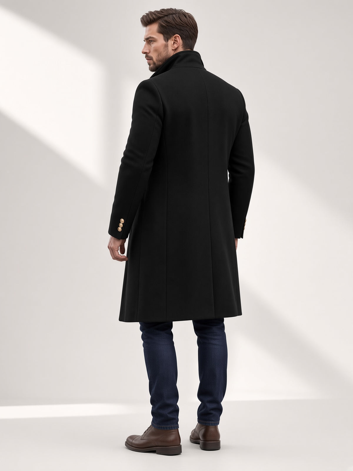 Men's Long Coat with Tailored Fit and Stylish Design - 9 - Stylewhipped