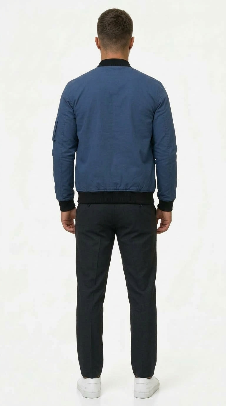 Bomber Jacket Men with Fitted Design and Zip Pocket - 3 - Stylewhipped