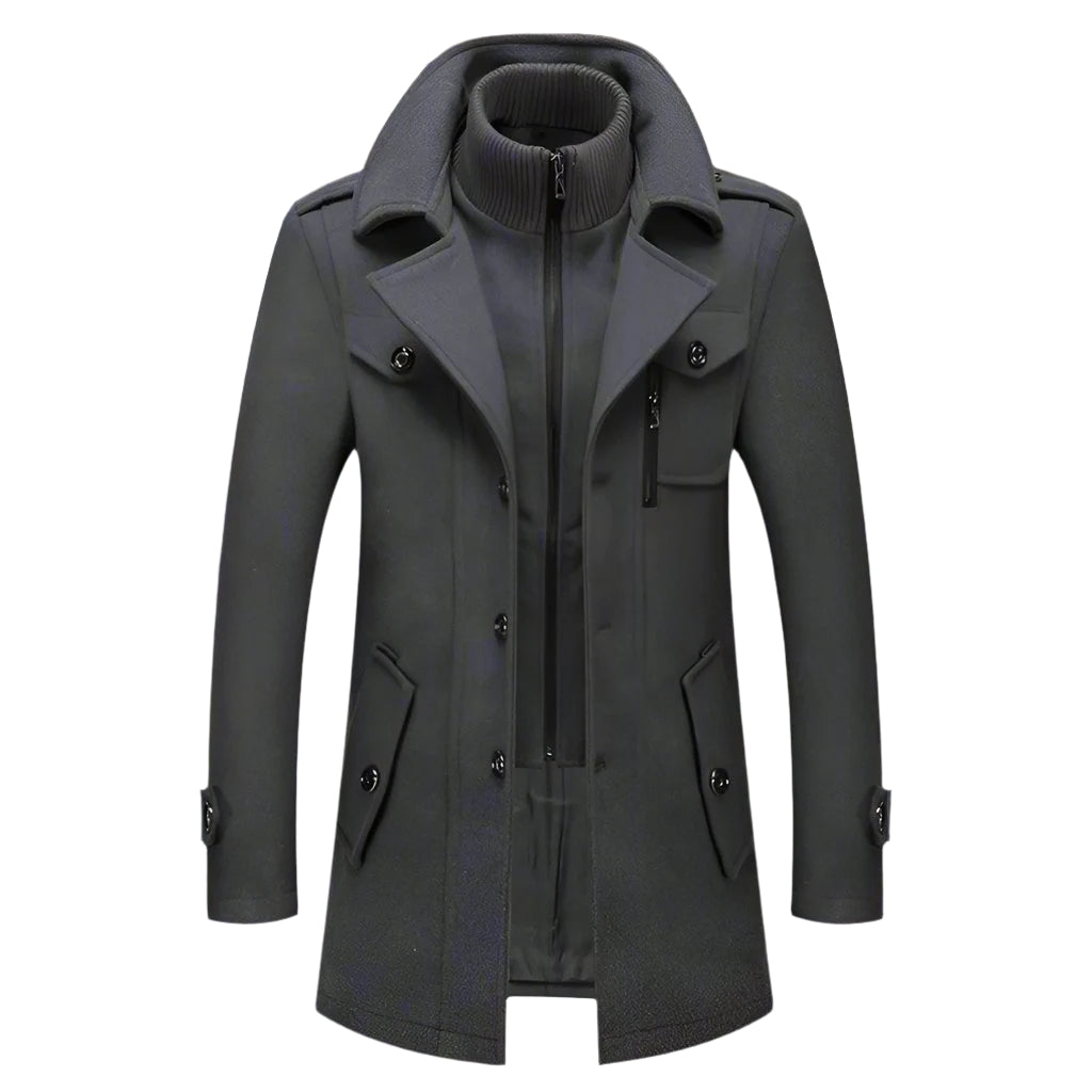 Men's Stylish Winter Coat with High Collar and Functional Pockets - 6 - Stylewhipped