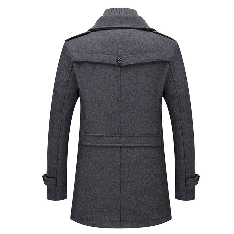 Men's Stylish Winter Coat with High Collar and Functional Pockets - 7 - Stylewhipped