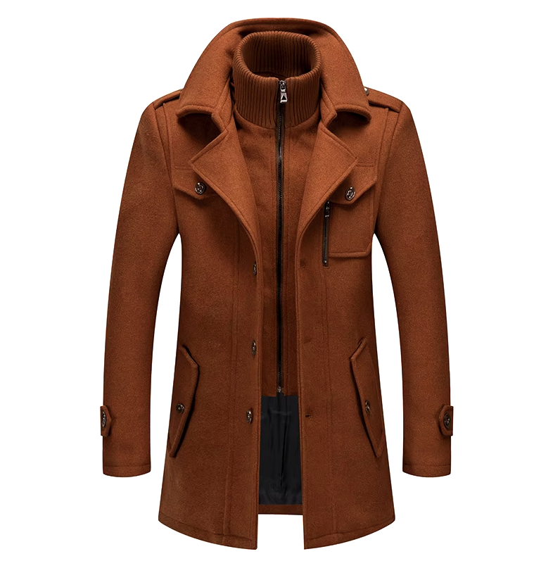 Men's Stylish Winter Coat with High Collar and Functional Pockets - 8 - Stylewhipped