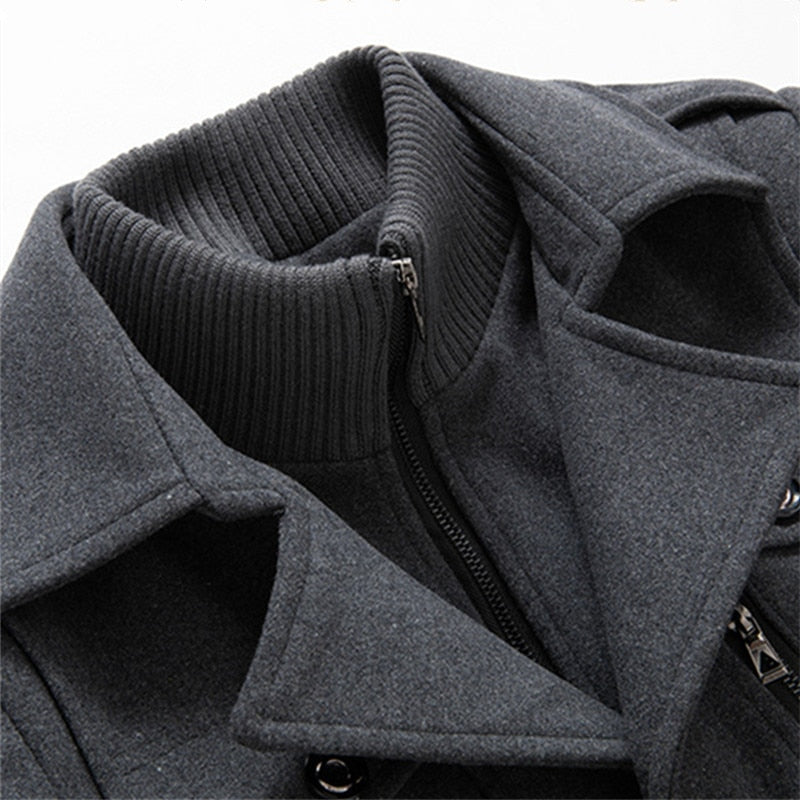 Men's Stylish Winter Coat with High Collar and Functional Pockets - 10 - Stylewhipped