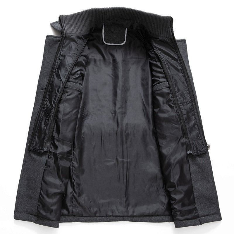 Men's Stylish Winter Coat with High Collar and Functional Pockets - 11 - Stylewhipped