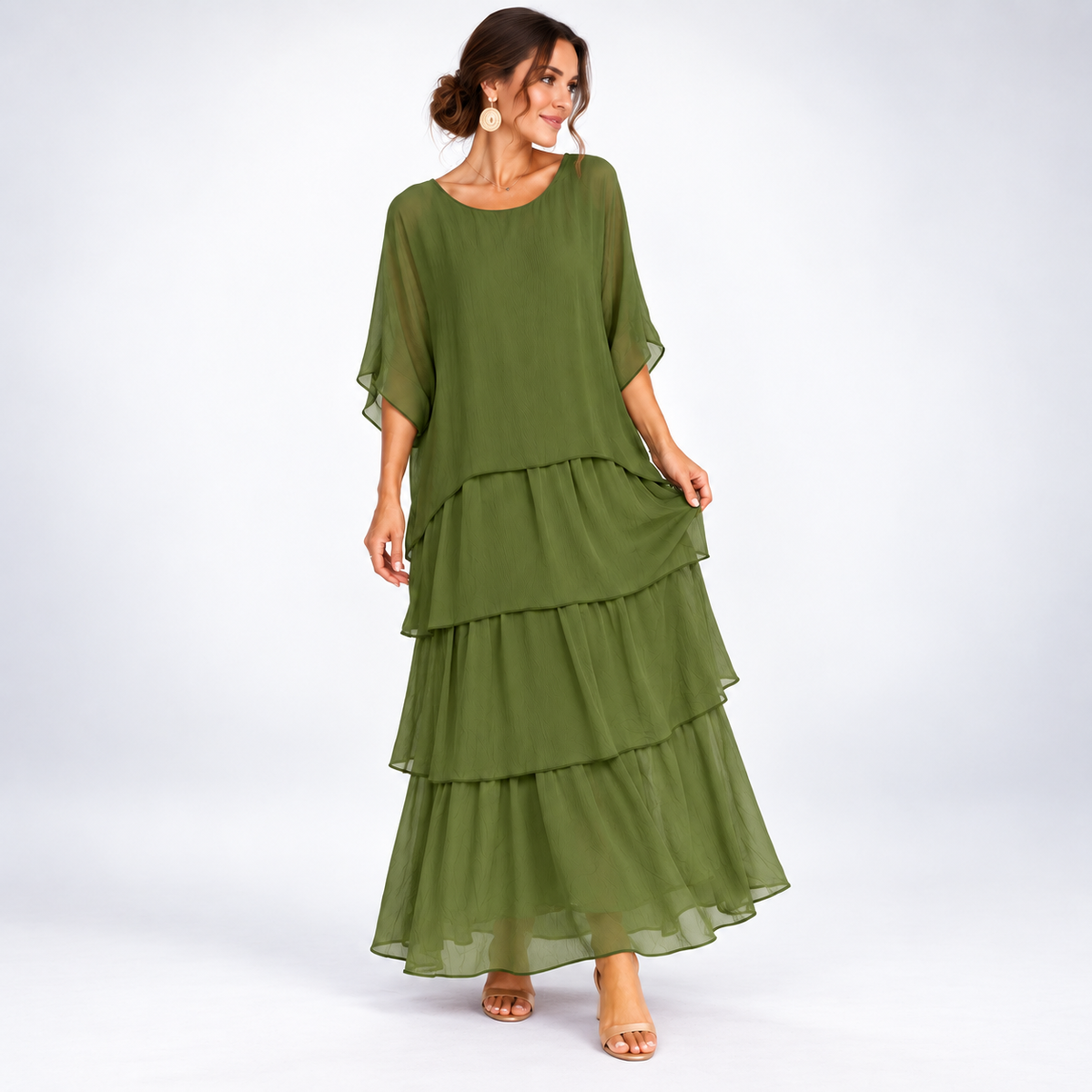 Maxi Dress for Women with Tiered Design and Flattering Silhouette - 5 - Stylewhipped