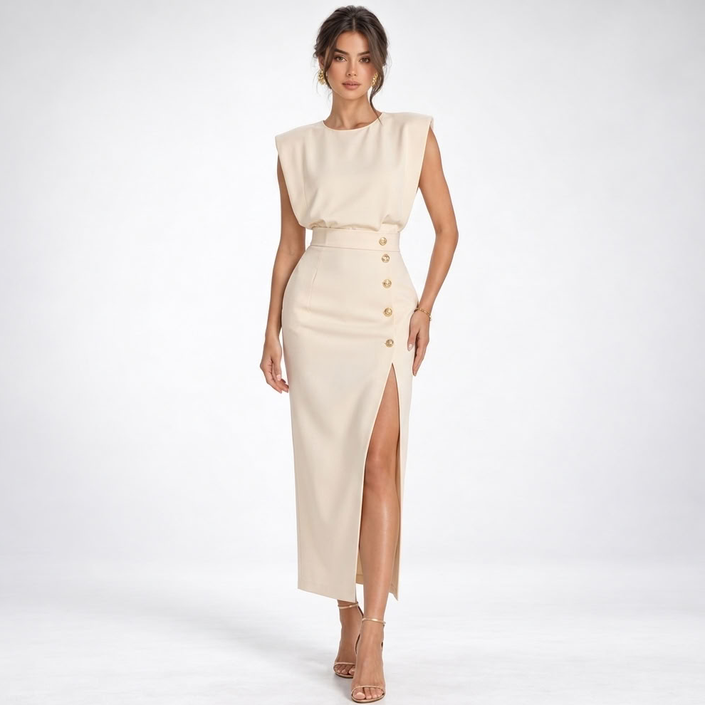 Maxi Dress for Women with Elegant Cut and Side Slit - 1 - Stylewhipped