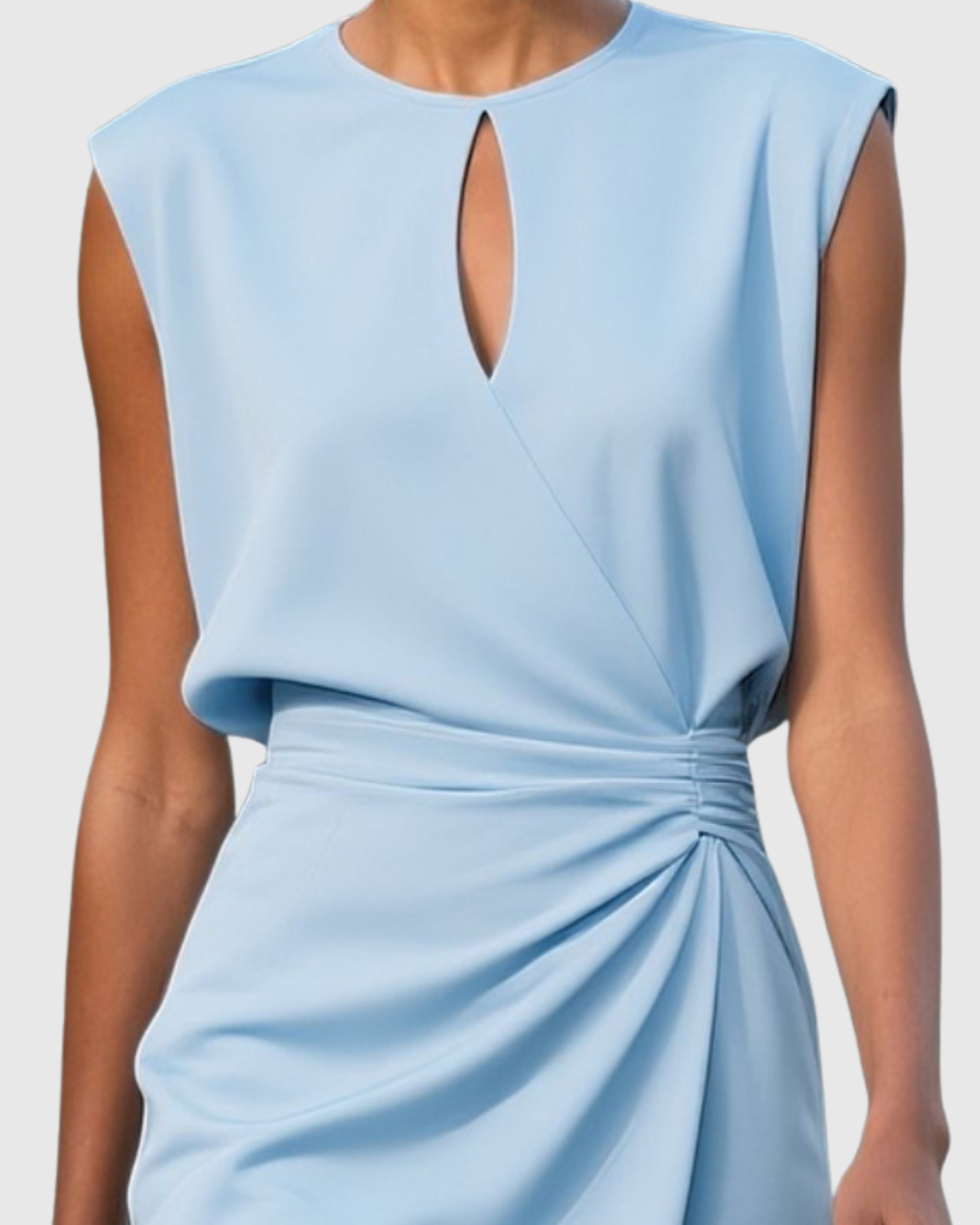 Knee-Length Women's Dress with Fitted Silhouette and Keyhole Detail - 5 - Stylewhipped