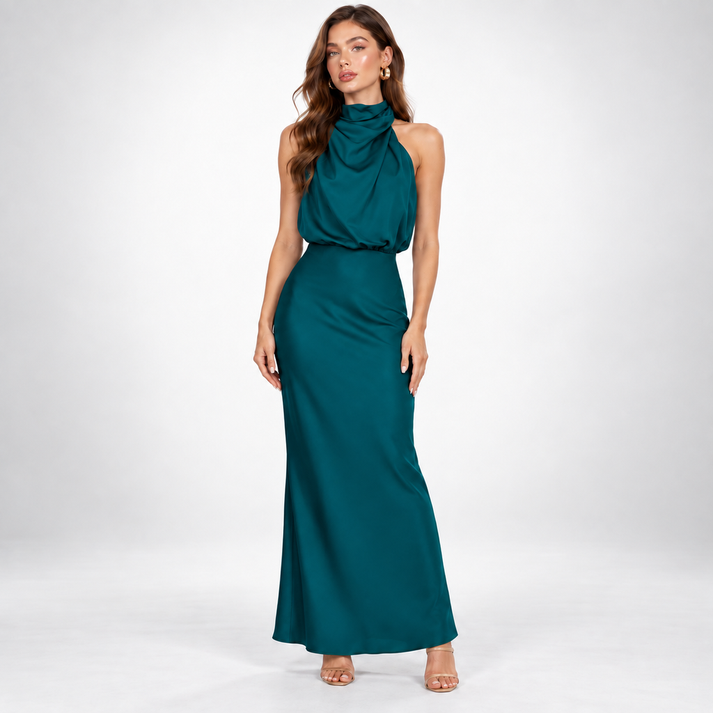 Maxi Dress for Women with Halter Neckline and Flattering Fit - 5 - Stylewhipped