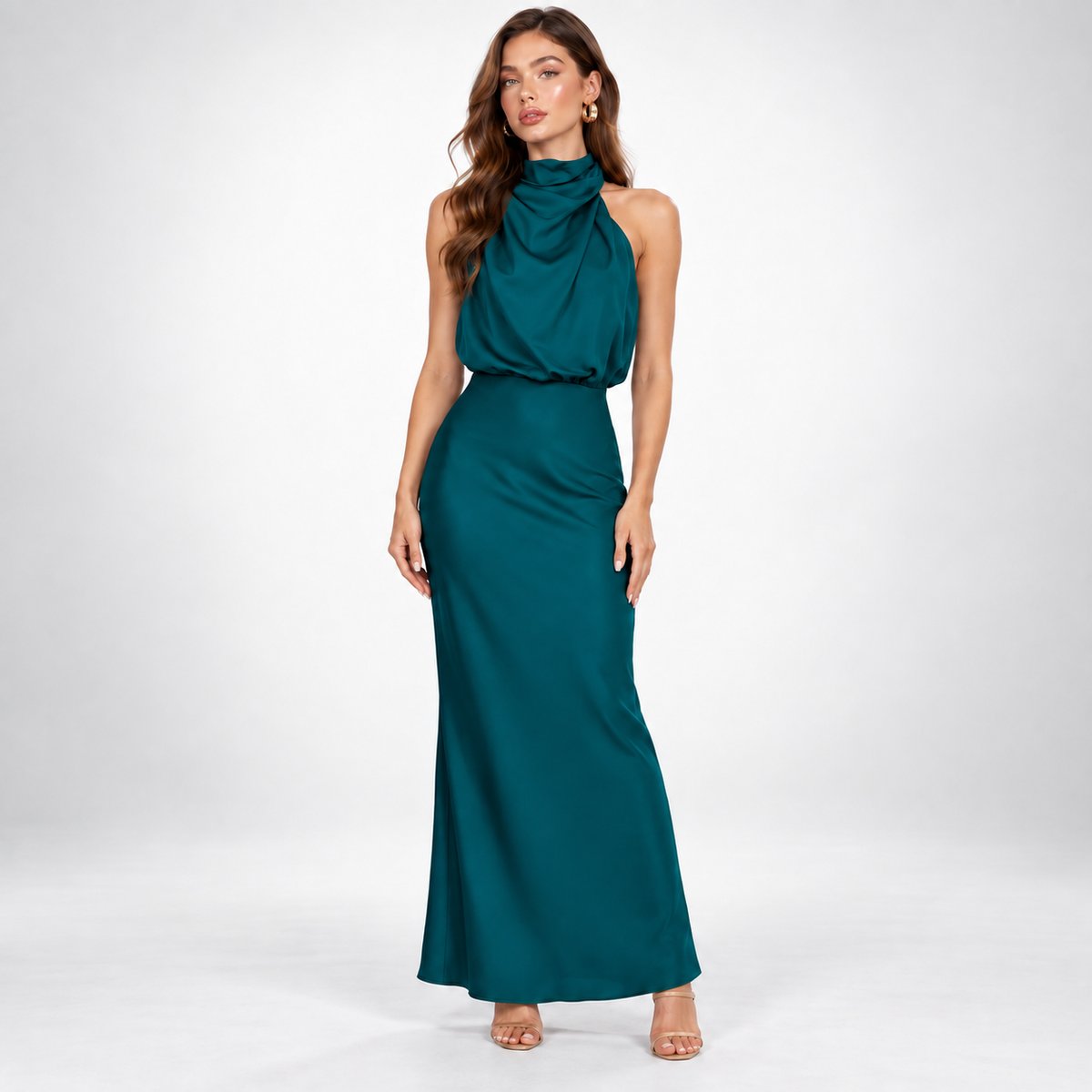 Maxi Dress for Women with Halter Neckline and Flattering Fit - 5 - Stylewhipped
