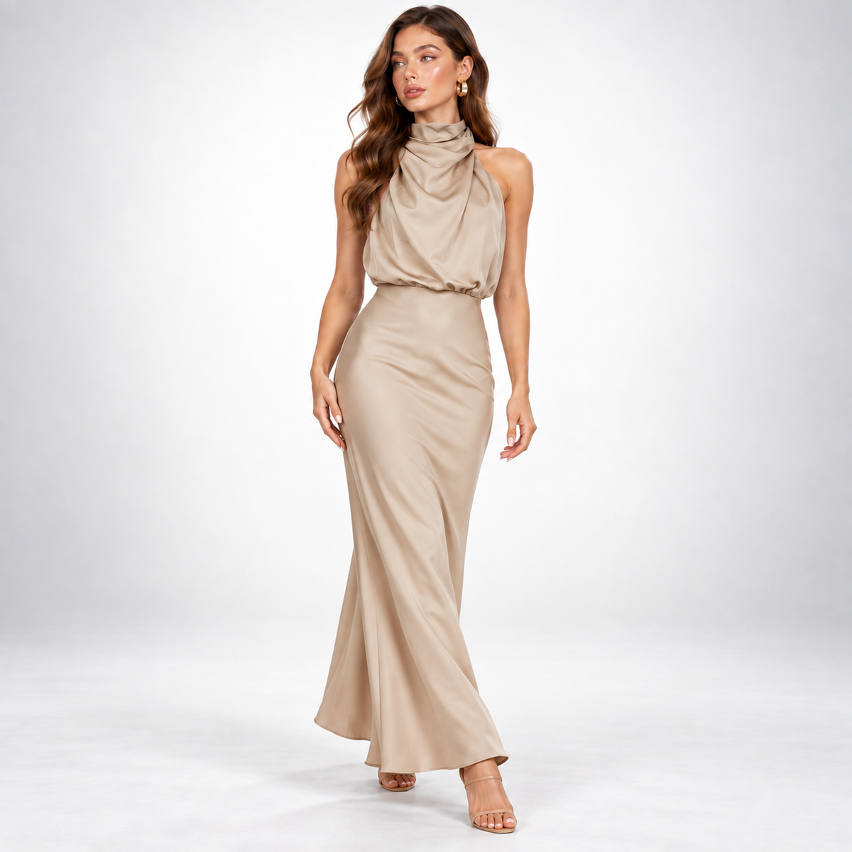 Maxi Dress for Women with Halter Neckline and Flattering Fit - 9 - Stylewhipped