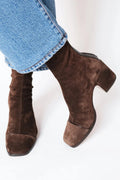 Ankle Boots Women with Sturdy Block Heel and Square Toe - 1 - Stylewhipped