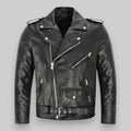 Biker Jacket Women's Fitted with Asymmetrical Zip and Pockets - 1 - Stylewhipped