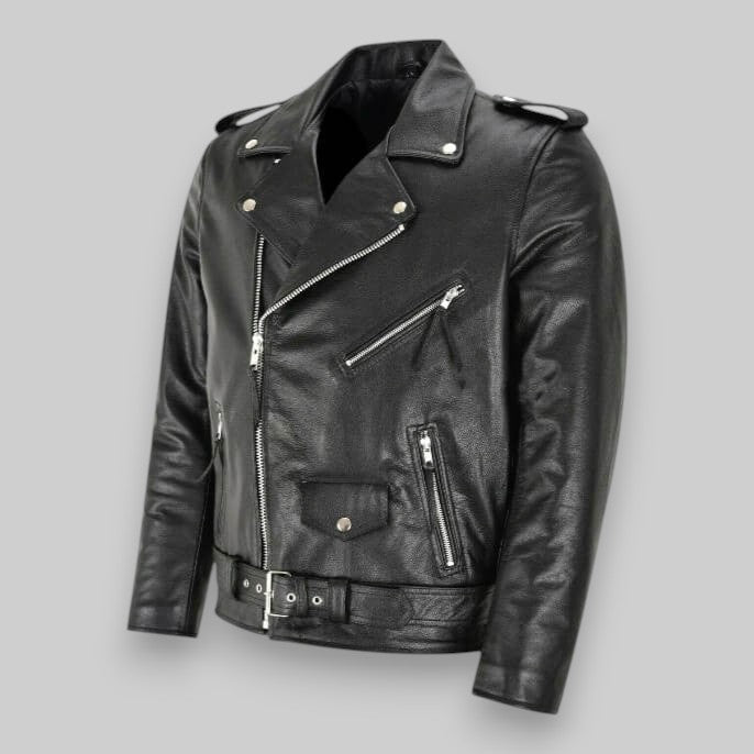 Biker Jacket Women's Fitted with Asymmetrical Zip and Pockets - 2 - Stylewhipped